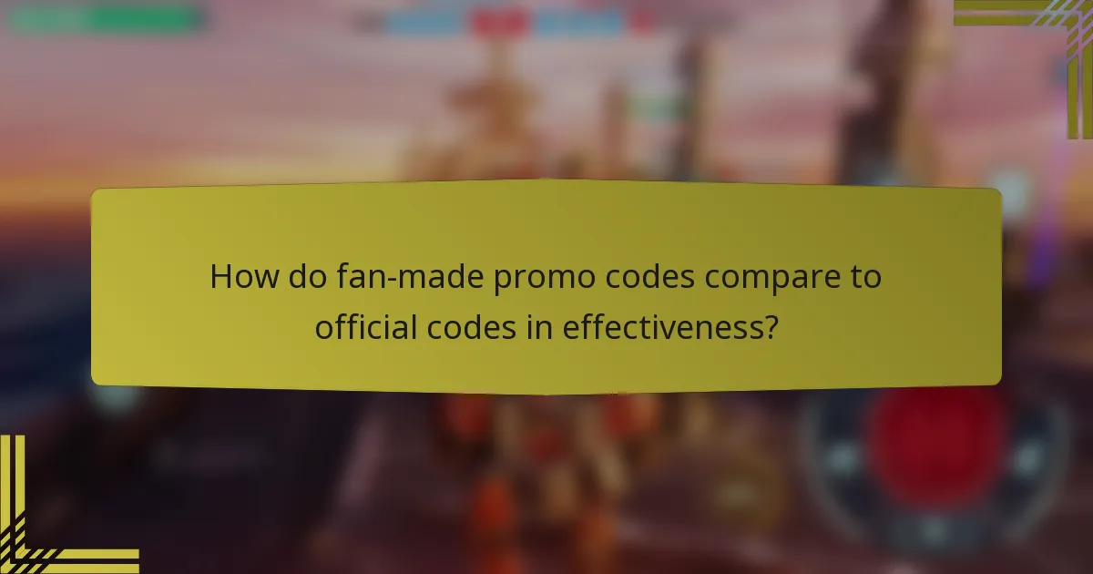 How do fan-made promo codes compare to official codes in effectiveness?