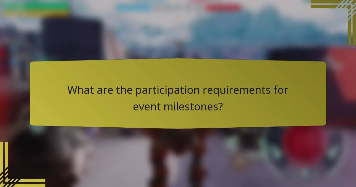 What are the participation requirements for event milestones?