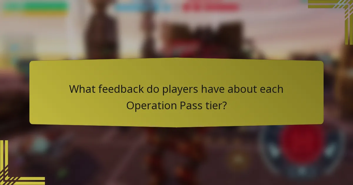 What feedback do players have about each Operation Pass tier?