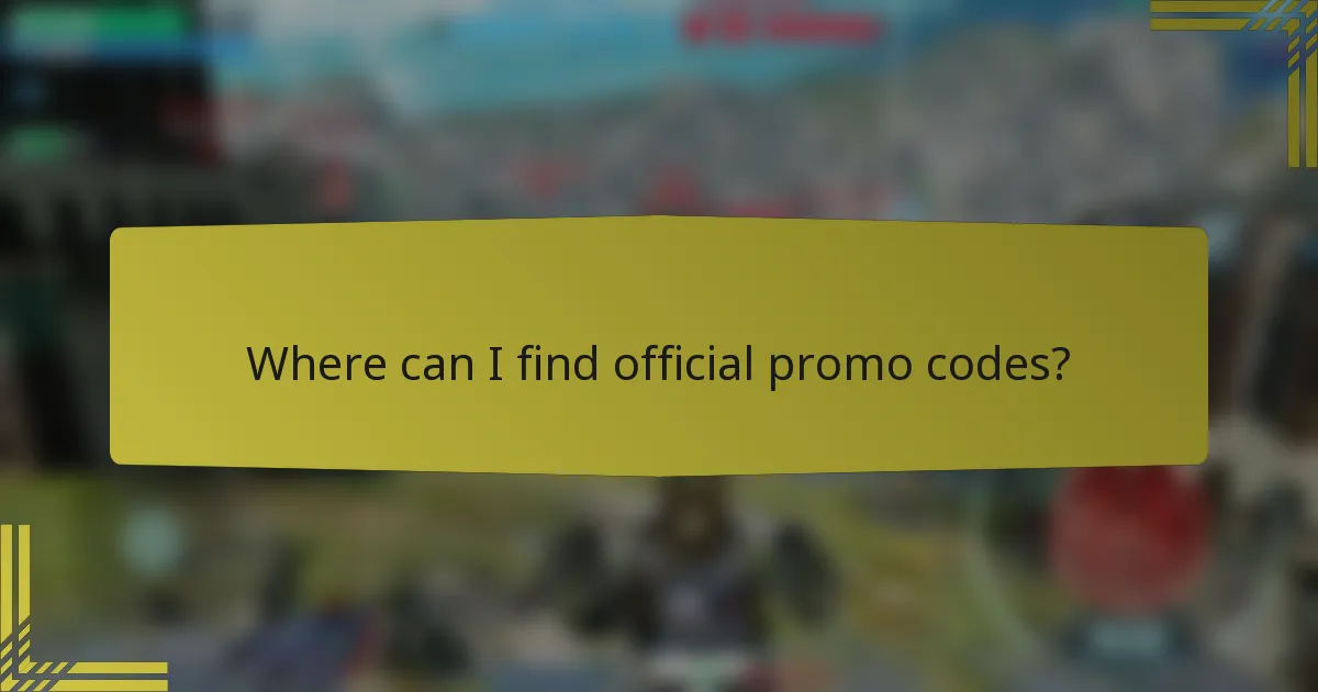 Where can I find official promo codes?