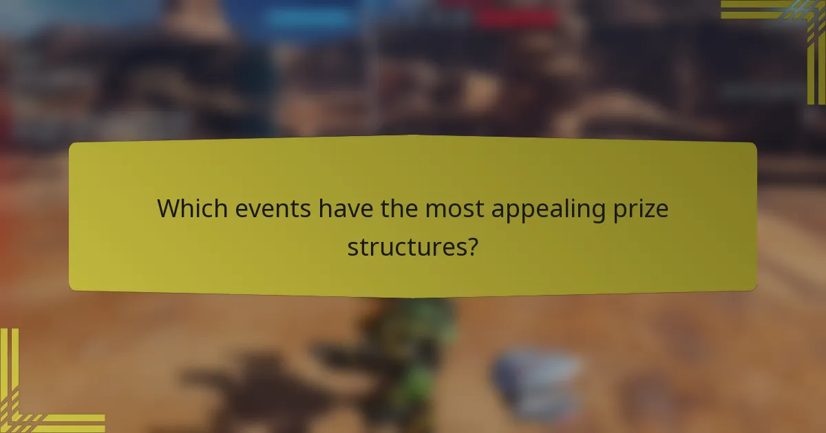 Which events have the most appealing prize structures?