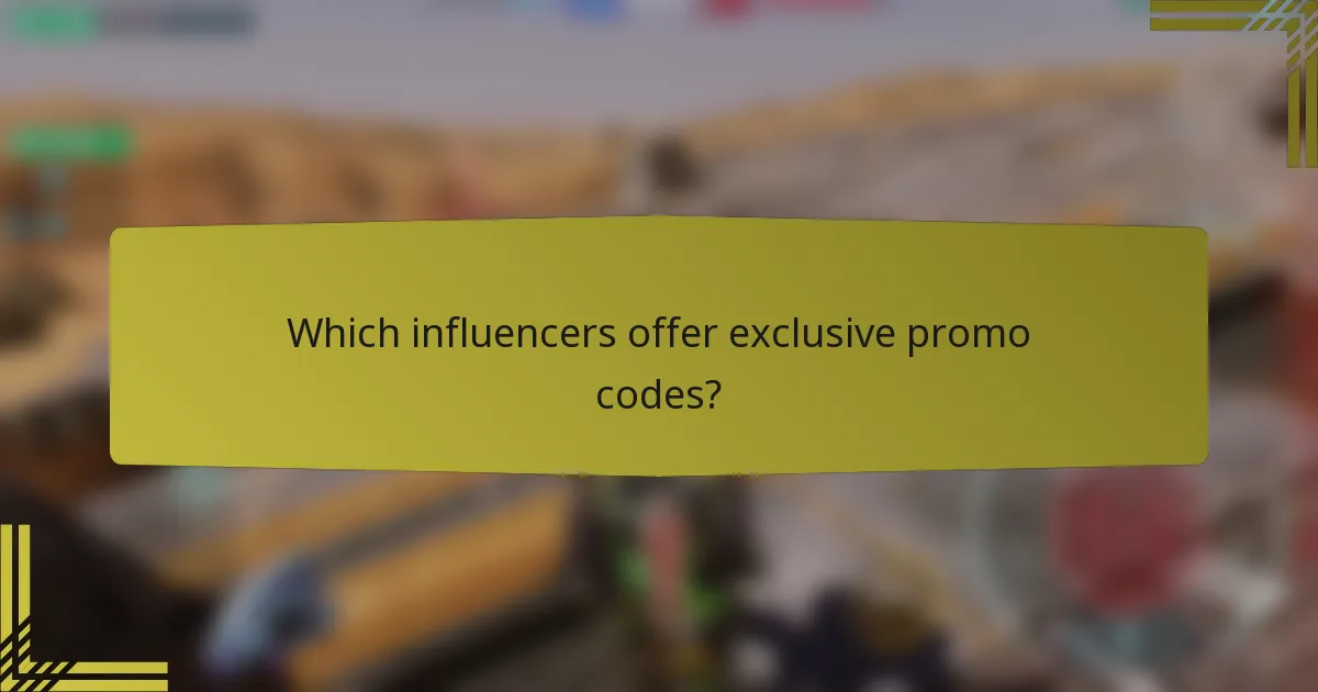 Which influencers offer exclusive promo codes?